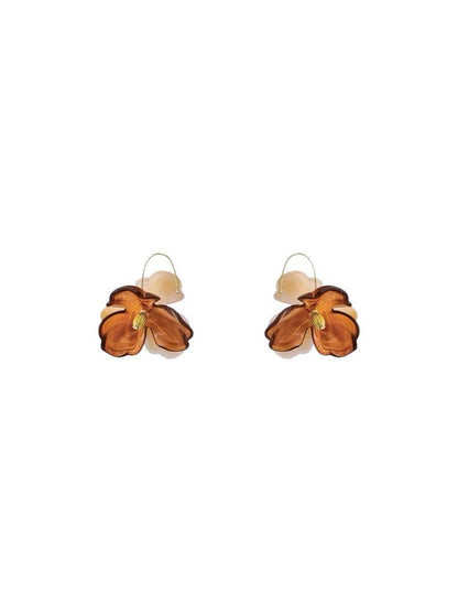 Earedge - Vintage Amber Flower Earrings