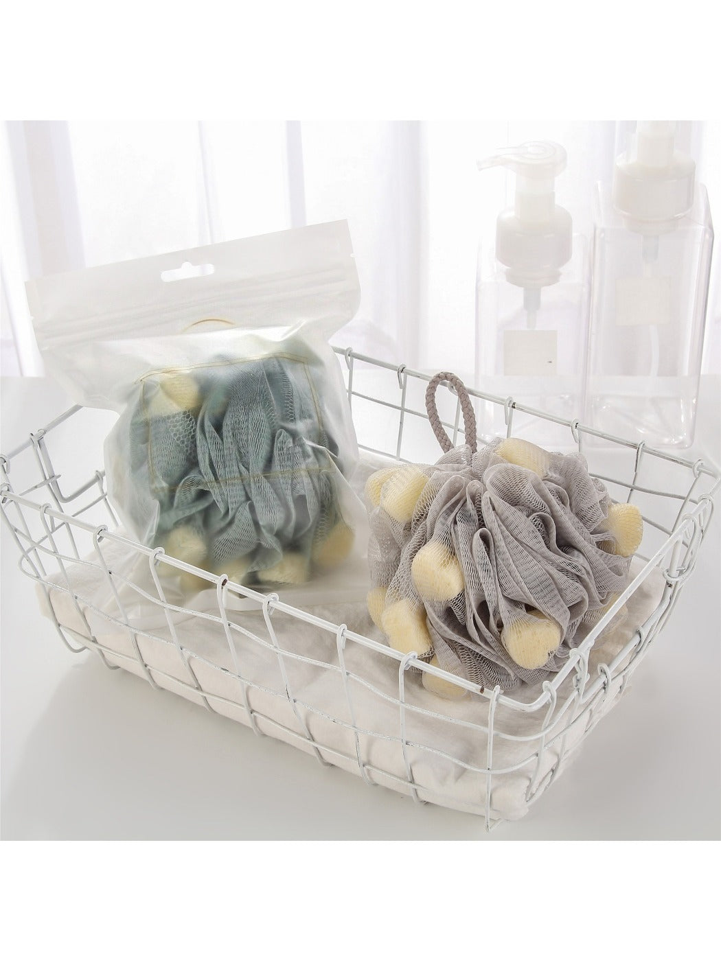 Papo - Macaron Colored Hanging Rope Bath Pouf