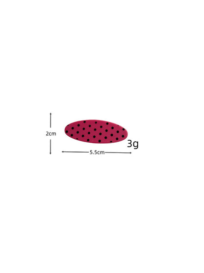 Beau - Oval Polka Dot Acetate Fiber Hair Clip