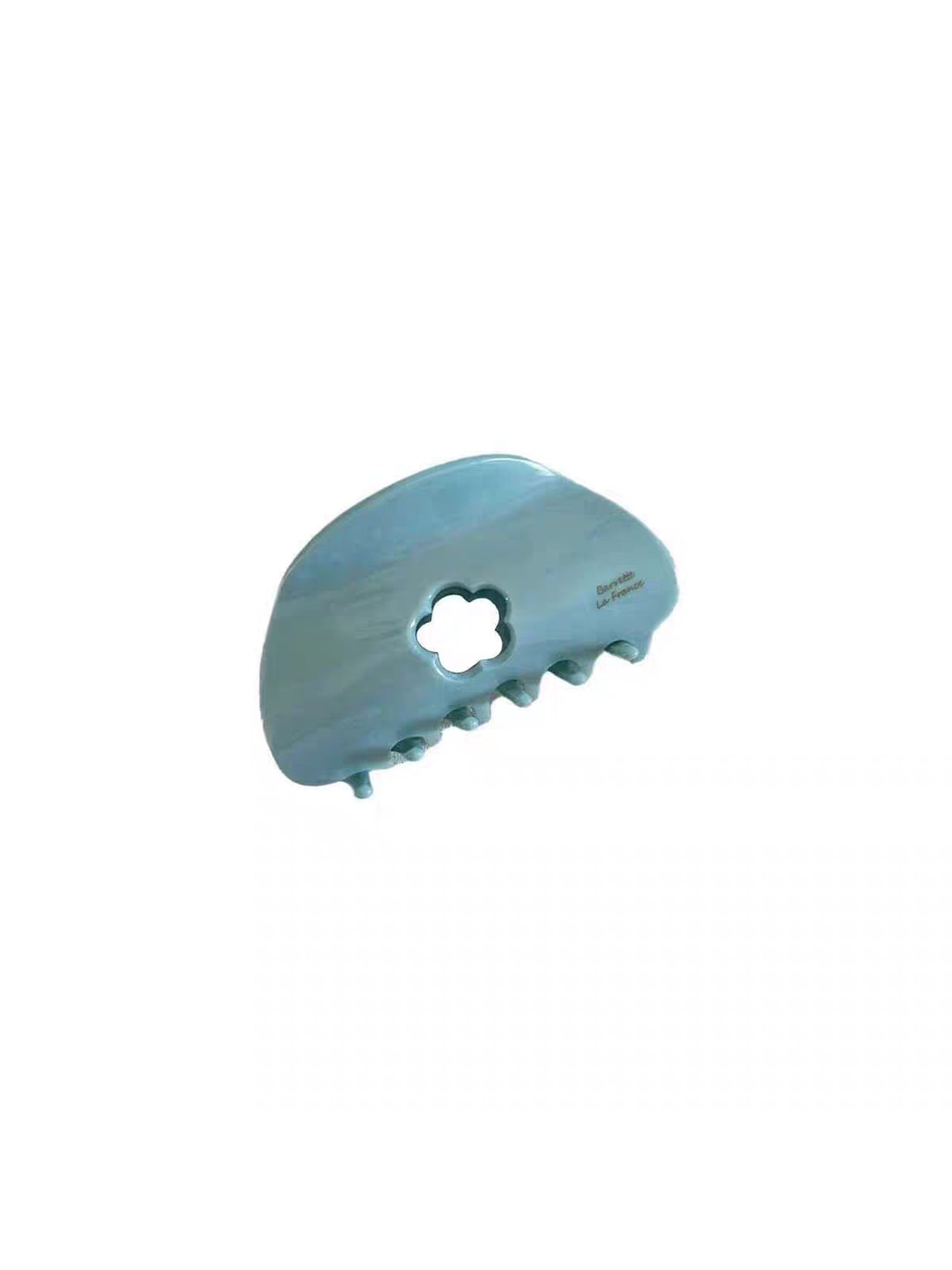 Beau - Floral Cutout Half-Round Acetate Fiber Claw Clip
