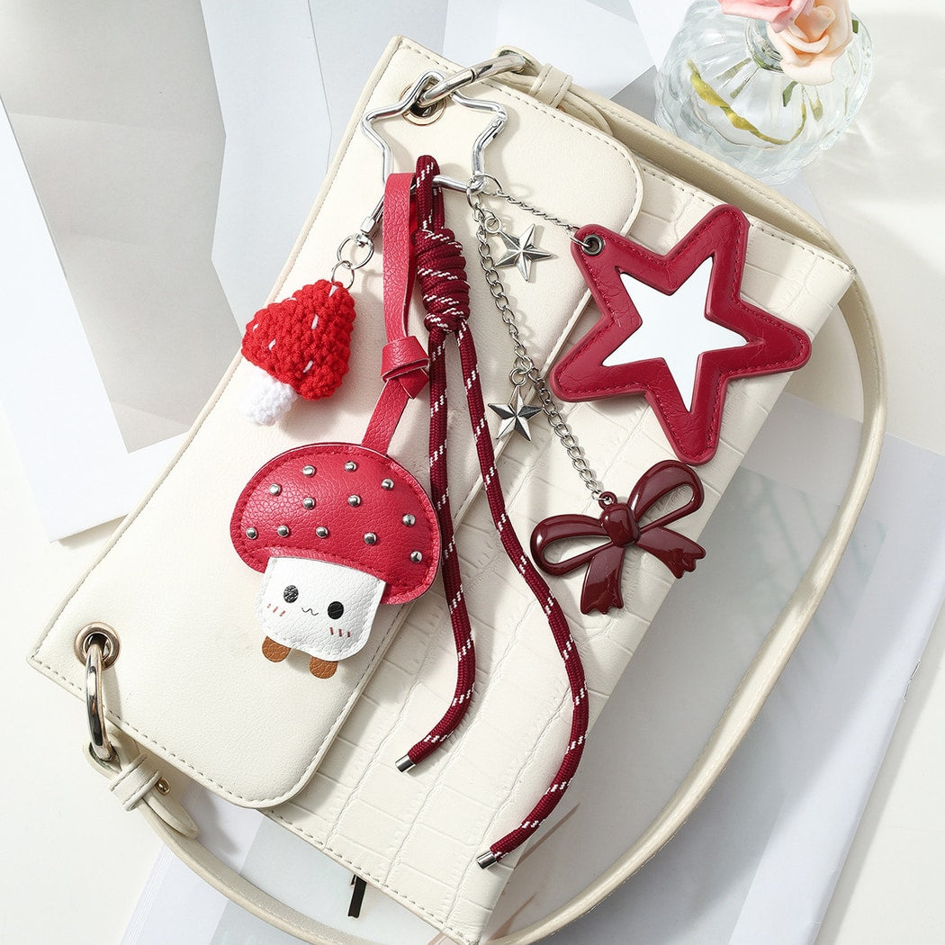 Keypus - Cute Cartoon Bow Mushroom Keychain