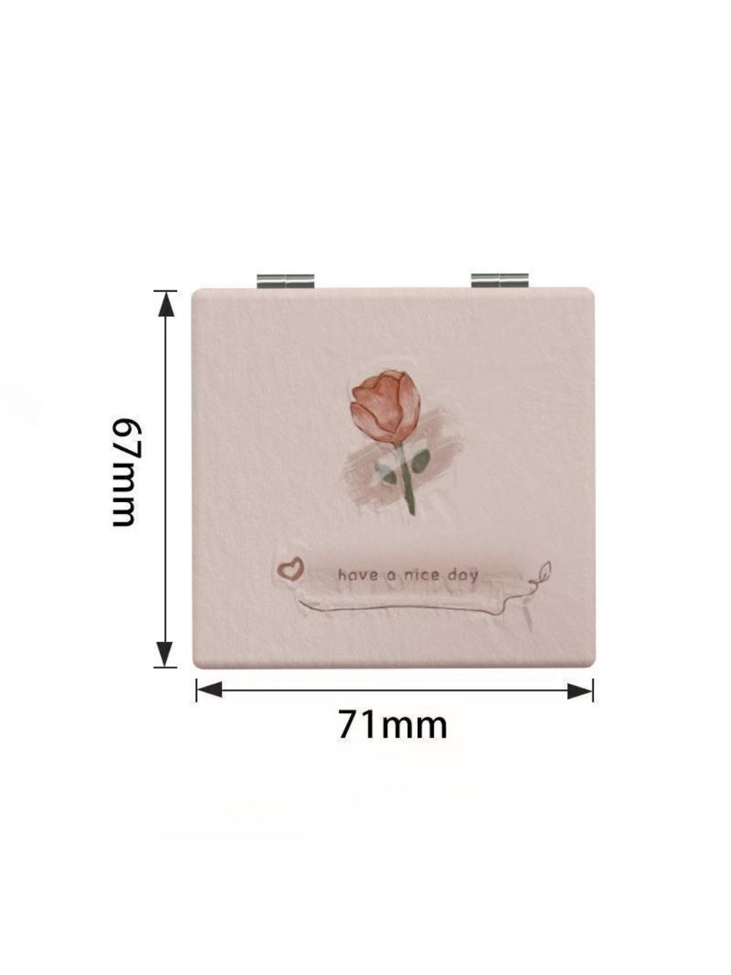 Mirroray - Minimalist Rose Motif Compact Mirror