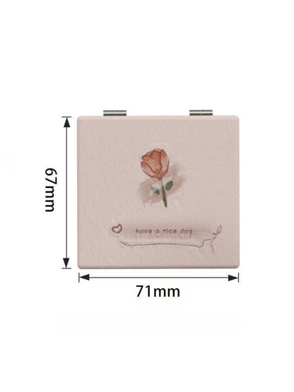 Mirroray - Minimalist Rose Motif Compact Mirror