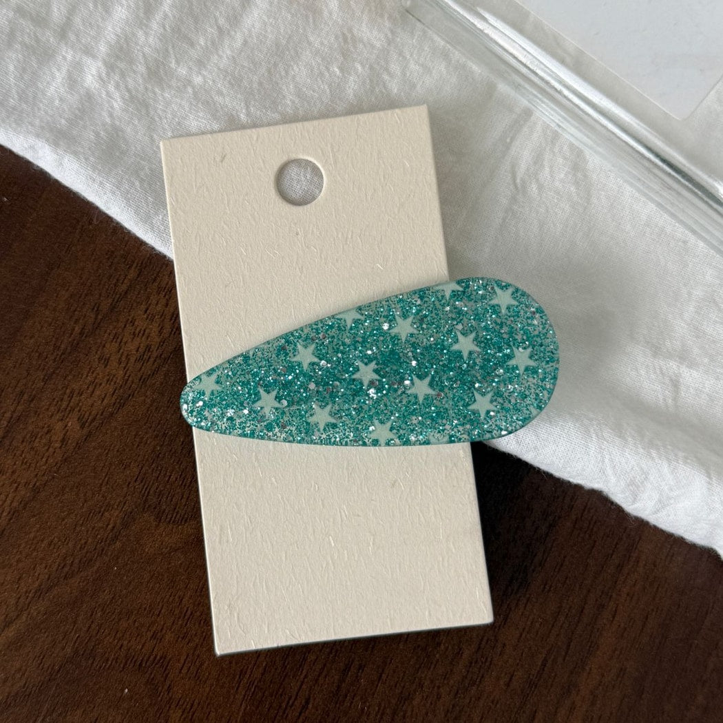 Beau - Glitter Star Pattern Acrylic Hair Clip
