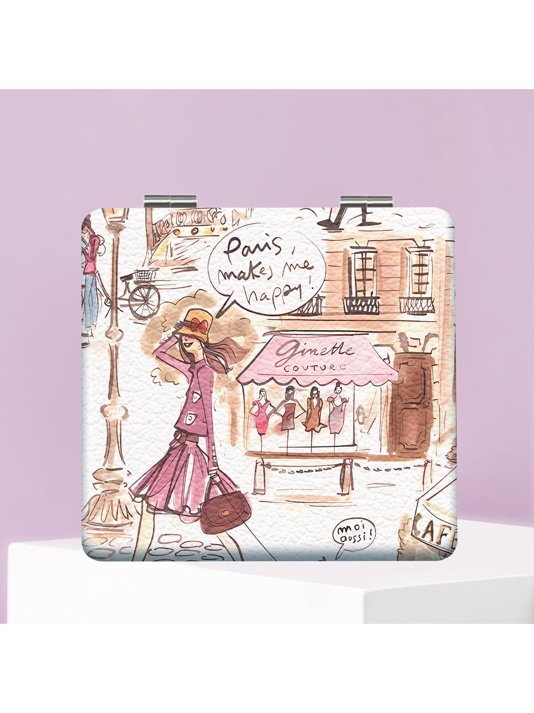 Mirroray - Cartoon Style Travel Theme Makeup Mirror
