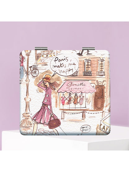 Mirroray - Cartoon Style Travel Theme Makeup Mirror