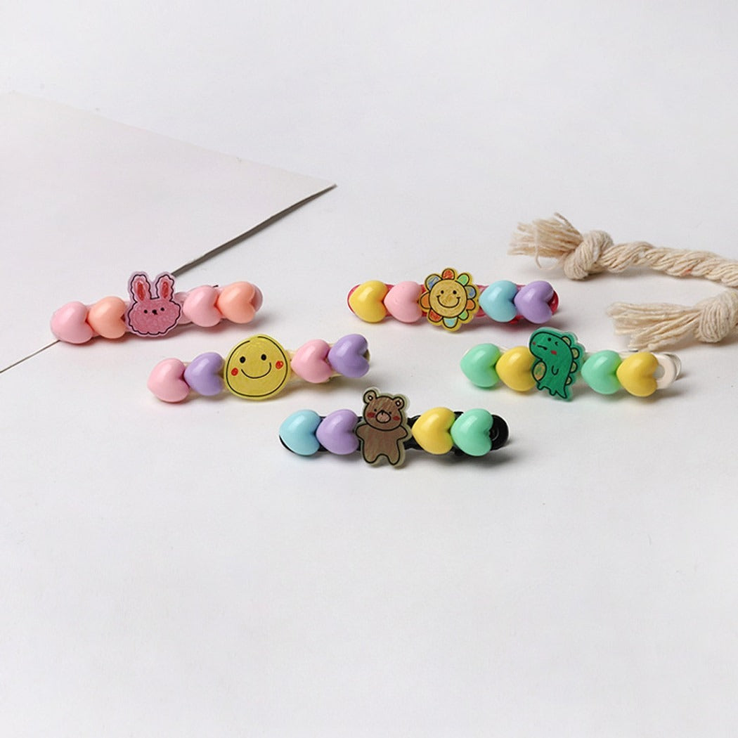 Beau - Cartoon Heart Bear Plastic Alloy Hair Clip