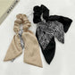 Gifty - Floral Bow Hair Scarf Ribbon Tie Elegant