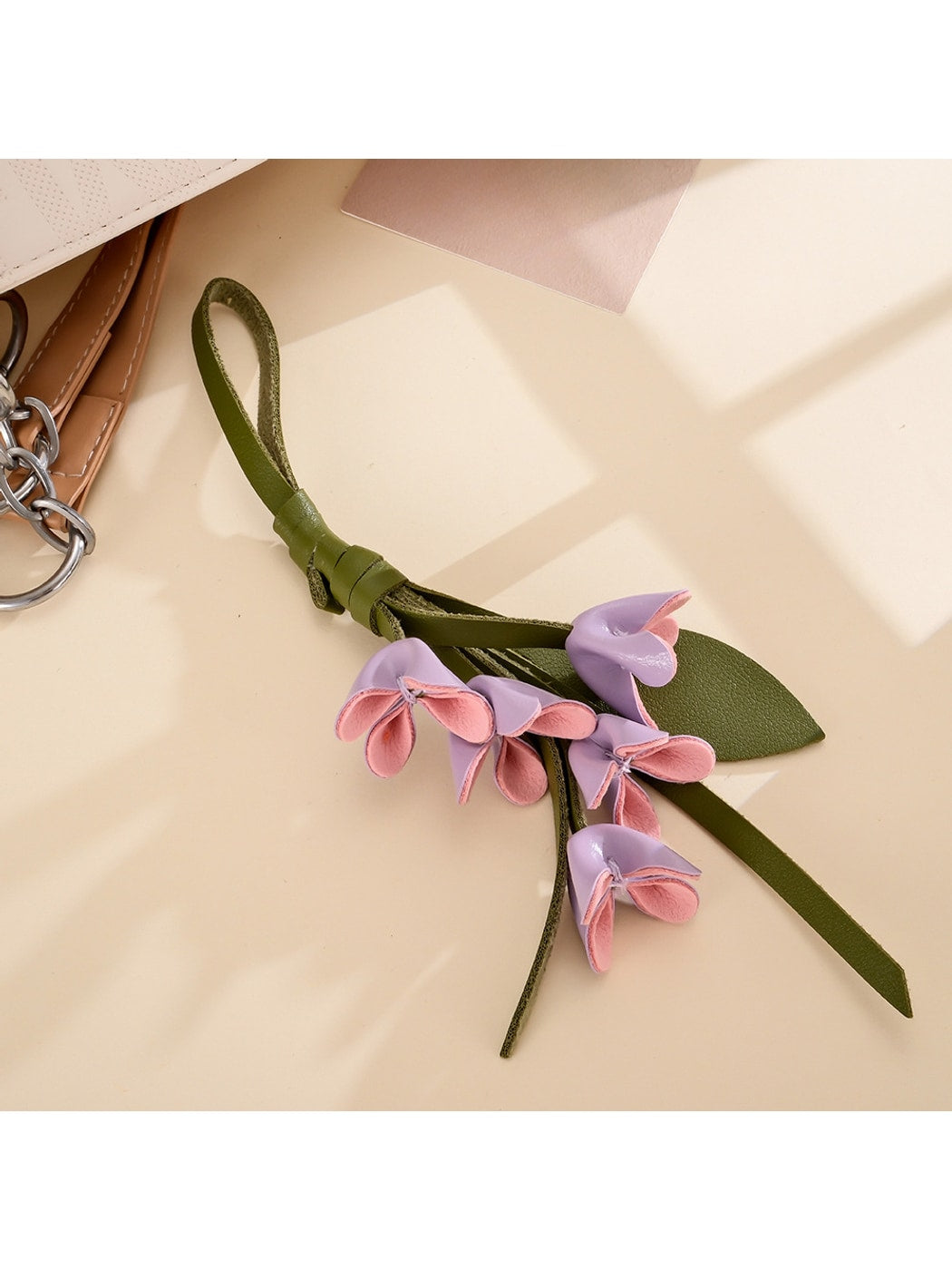 Keypus - Faux Leather Osmanthus Flower Bag Charm