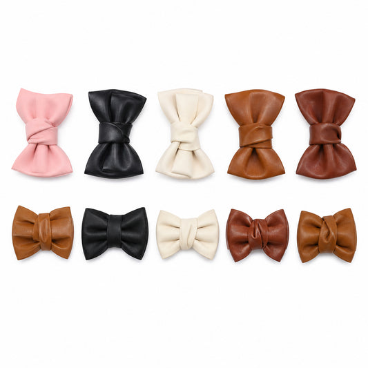 Clean overview of ten solid bow barrette variants