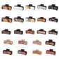 Clean overview of nineteen western leather and hair-on-hide hair claw variants