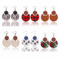 Clean overview of six crescent leather and wood earring variants