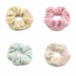 Clean overview of four plush scrunchie variants