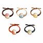 Clean overview of five glazed bead hair tie variants