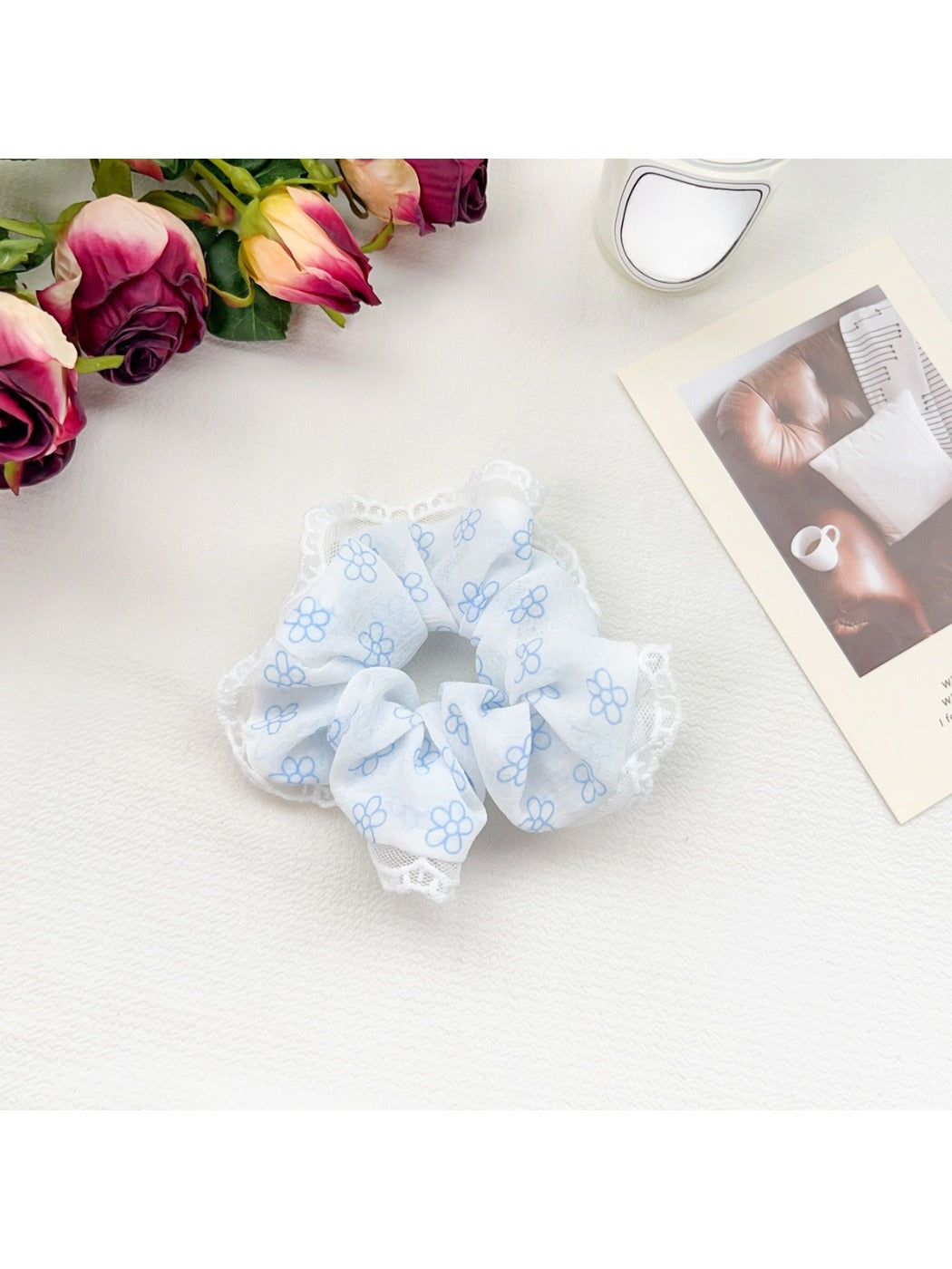 Gifty - Ink Wash Print Ruched Scrunchie