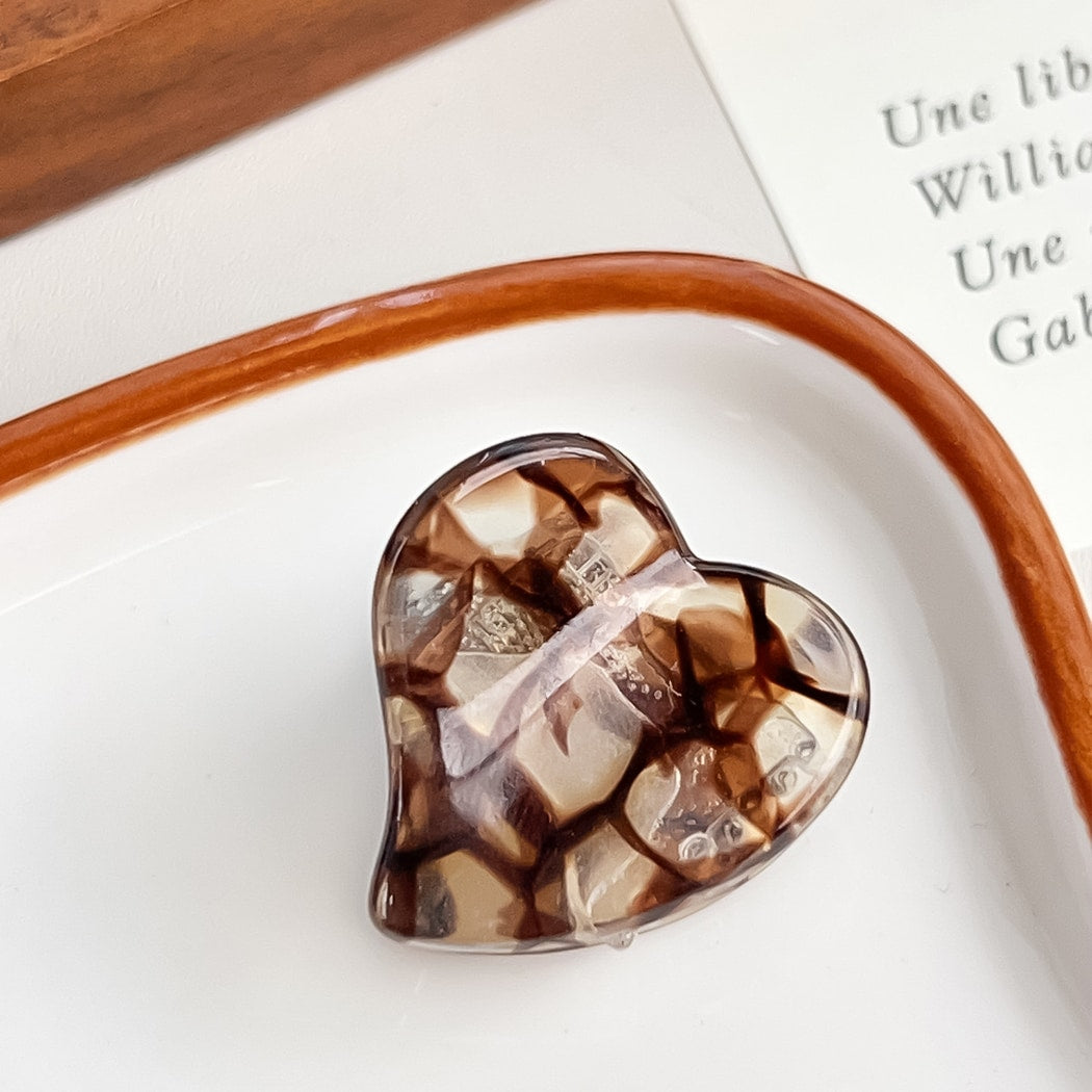 Beau - Muted Heart Shape Fashion Claw Clip