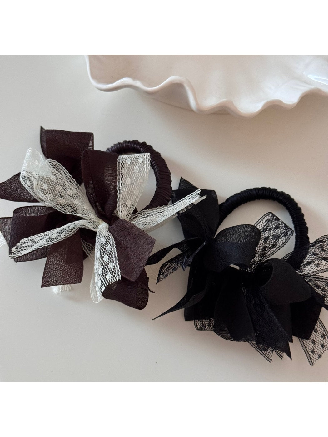 Gifty - Mesh Lace Bow High Stretch Hair Tie