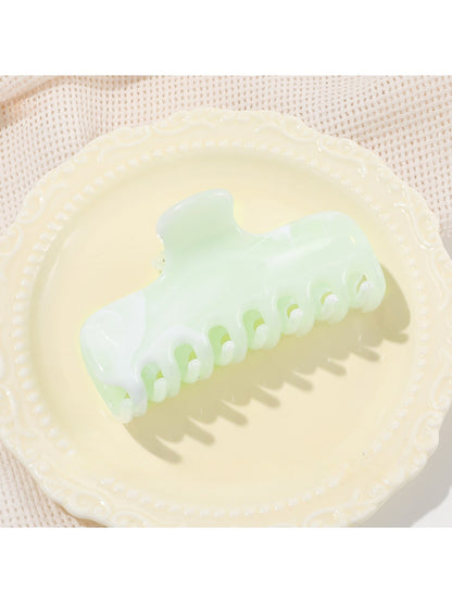Beau - Marbled Plastic Flat Profile Hair Claw Clip