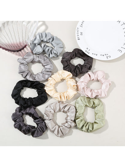 Gifty - Solid Color Ruffled Hair Ties Set