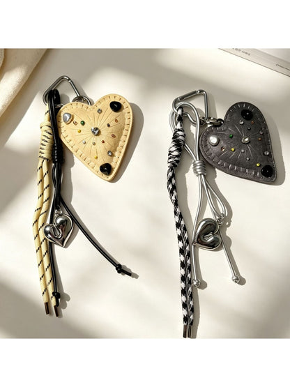 Keypus - Heart Bag Charm with Cord Tassel Keychain