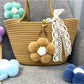 Keypus - Flower Pompom Bag Charm Keychain