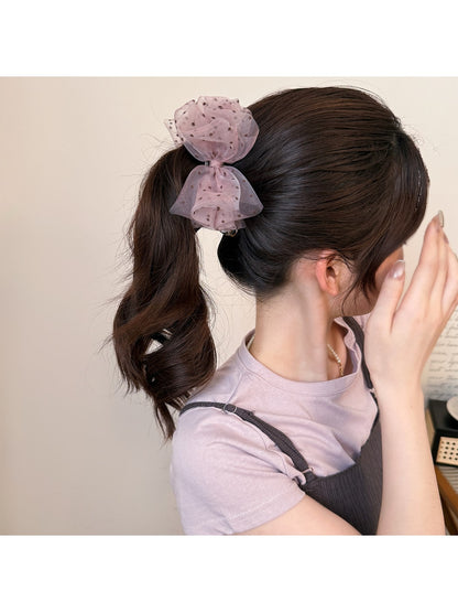 Beau - Sheer Mesh Bubble Bow Banana Clip
