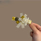 Beau Sweet Tulle Bow Hair Clip in soft pink on white background