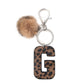 Keypus - Leopard Print Oil-Edged Letter Keychain