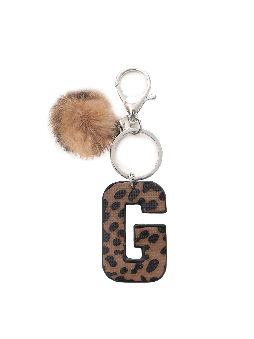 Keypus - Leopard Print Oil-Edged Letter Keychain