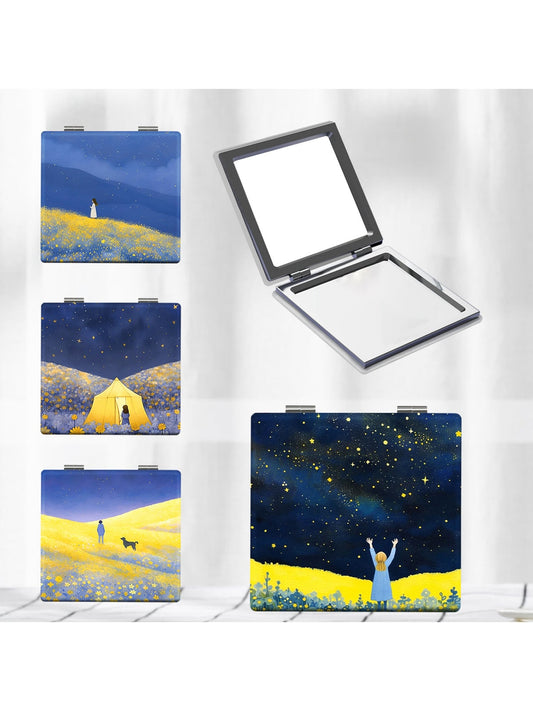 Mirroray - Landscape Print Folding Makeup Mirror