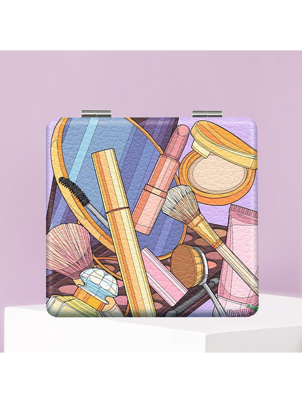 Mirroray - PU Leather Cartoon Style Compact Mirror