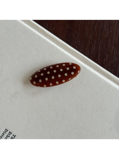 Beau - Oval Polka Dot Acetate Hair Clip