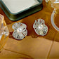 Earedge - Luxe Openwork Ruffled Stud Earrings
