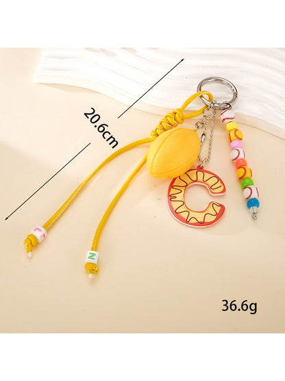 Keypus - Acrylic Sports Ball Letter Bag Charm Keychain