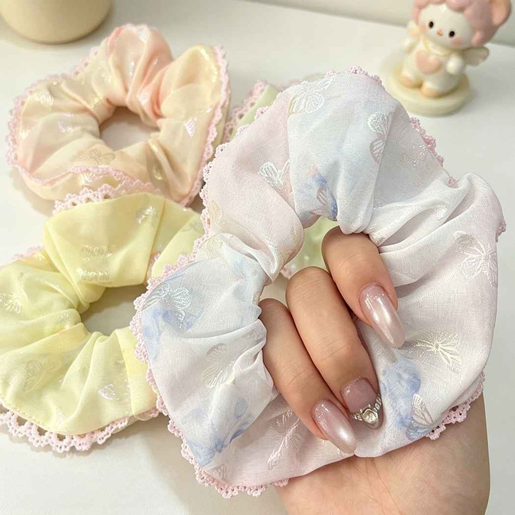 Gifty - Butterfly Print Polyester Scrunchie