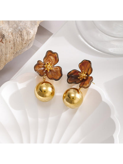 Earedge - Chic Flower Drop Earrings