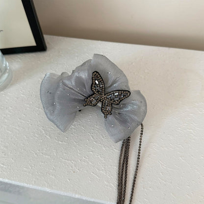Beau - Decorative Ruffled Bow Hair Claw Clip