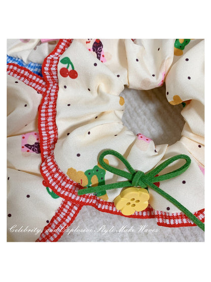 Gifty - Red Blue Button Hair Ring