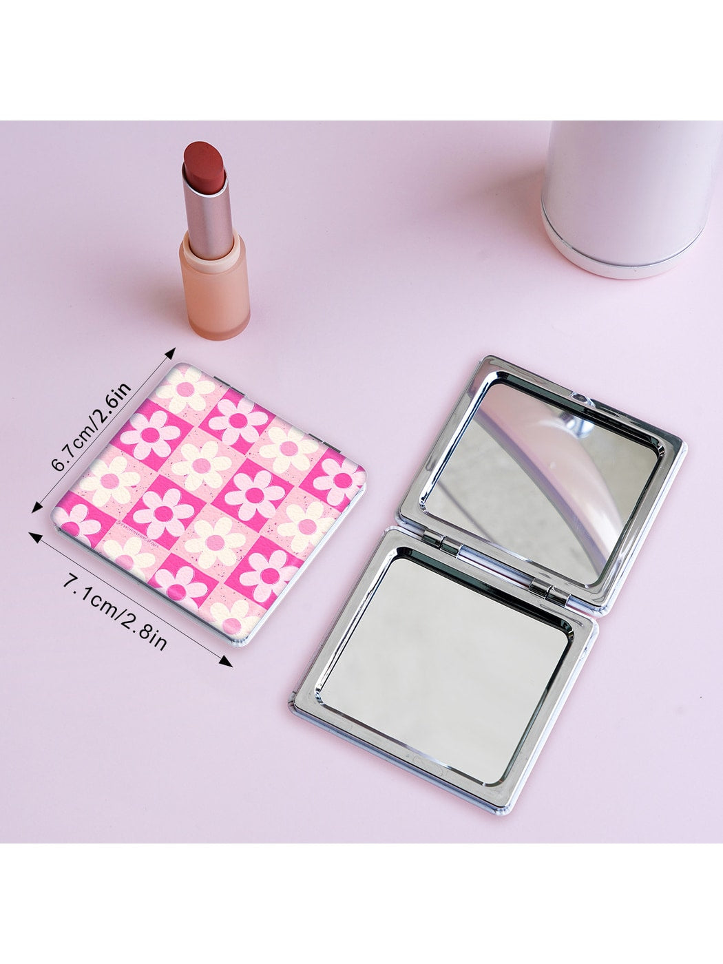 Mirroray - Floral Print Folding Glass Makeup Mirror