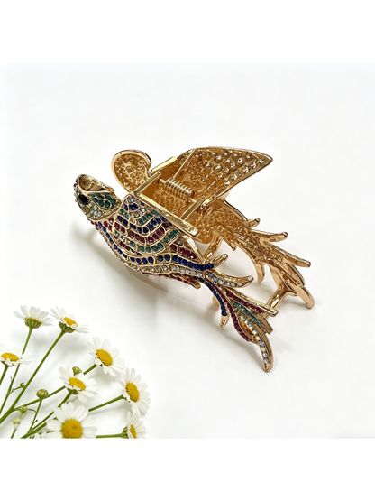 Beau - Parrot Shape Rhinestone Alloy Claw Clip