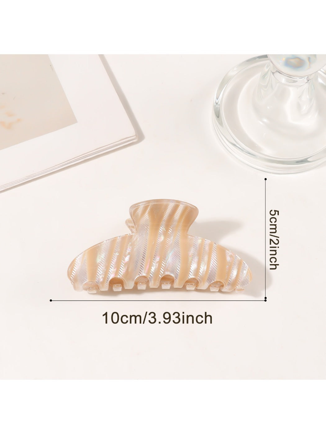 Beau - Striped Half Round Hair Claw Clip