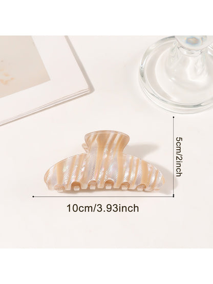 Beau - Striped Half Round Hair Claw Clip