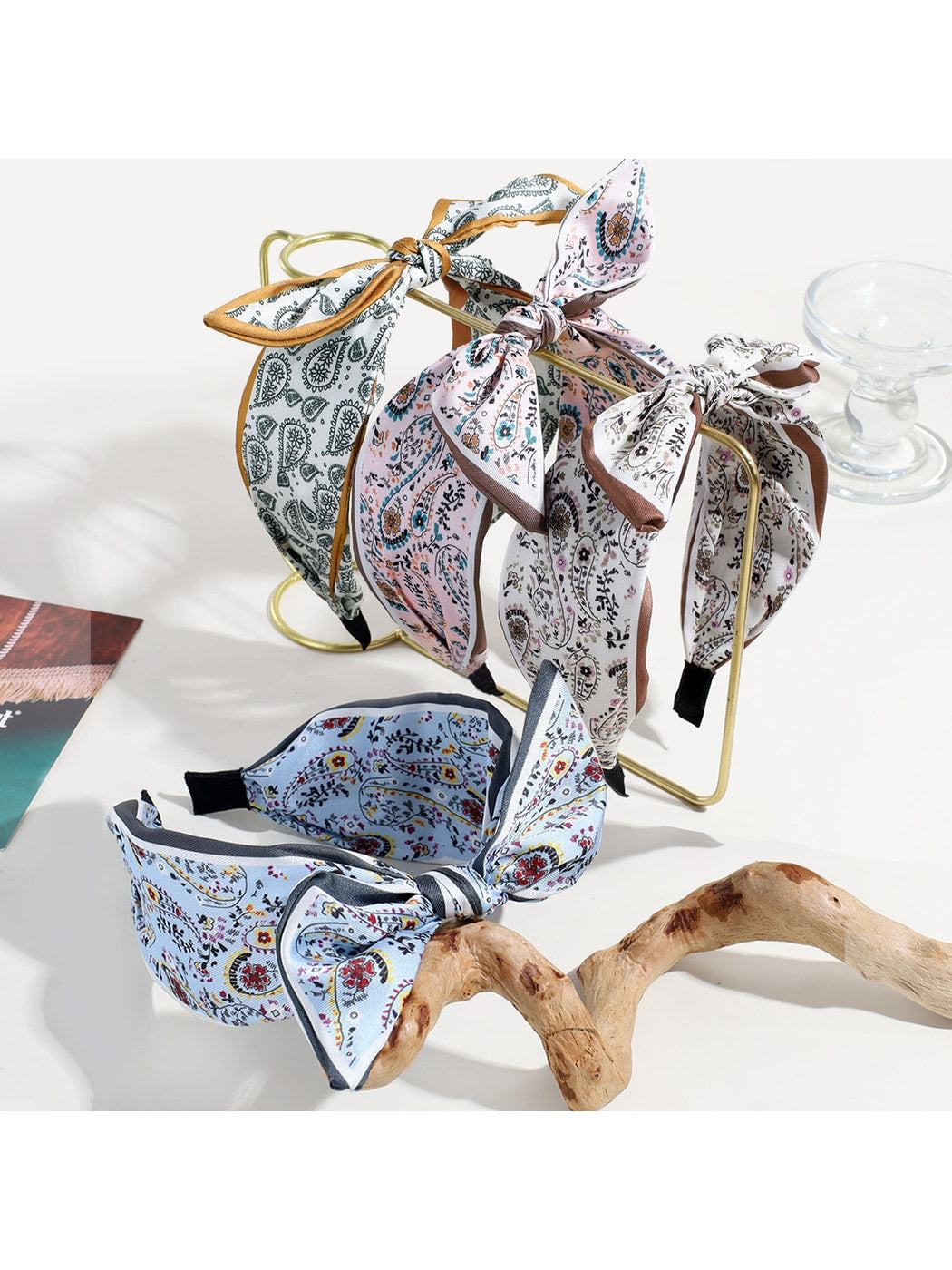 Gifty - Vintage Style Printed Bow Detail Headband