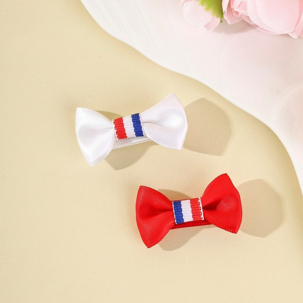 Beau - Cute Striped Bow Design Hair Clip