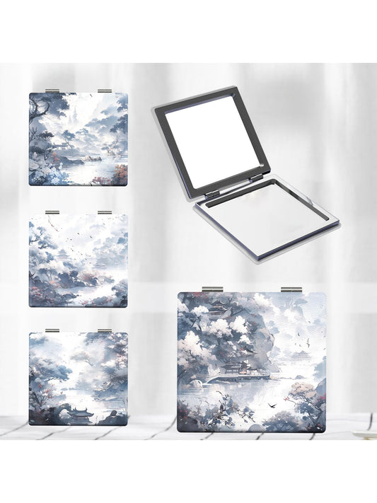 Mirroray - Scenic Print Portable Glass Folding Mirror
