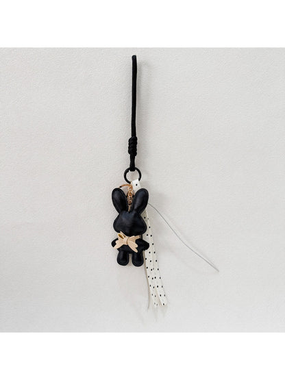 Cartoon bunny keychain displayed on a white background
