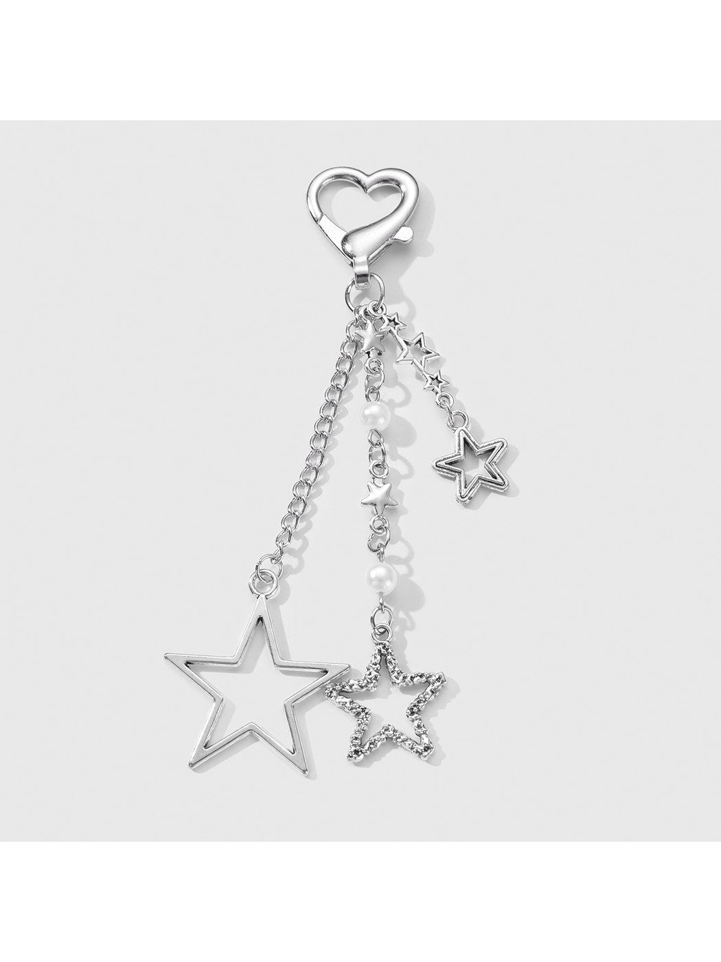 Keypus - Y2K Style Silver Star Bag Charm Keychain