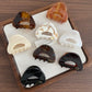 Beau - Glossy Marble Cutout Triangle Claw Clip