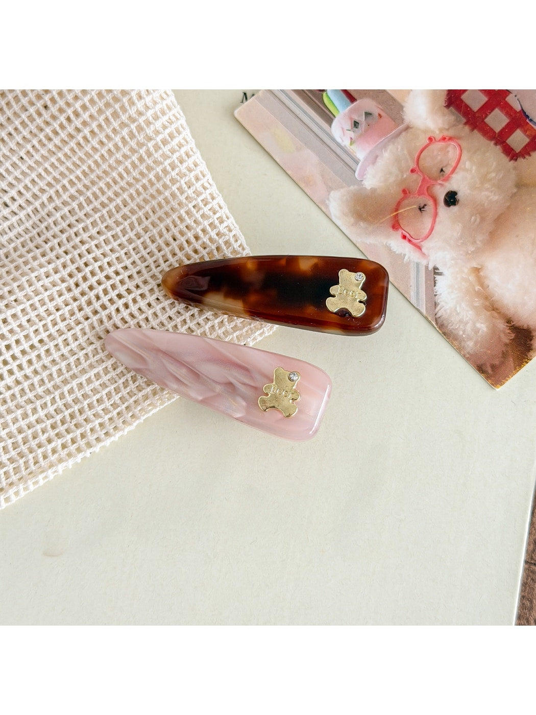 Beau - Alloy Bear Accent Acetate Hair Clip