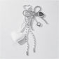Keypus - Faux Leather Heart and Beaded Bow Charm Keychain
